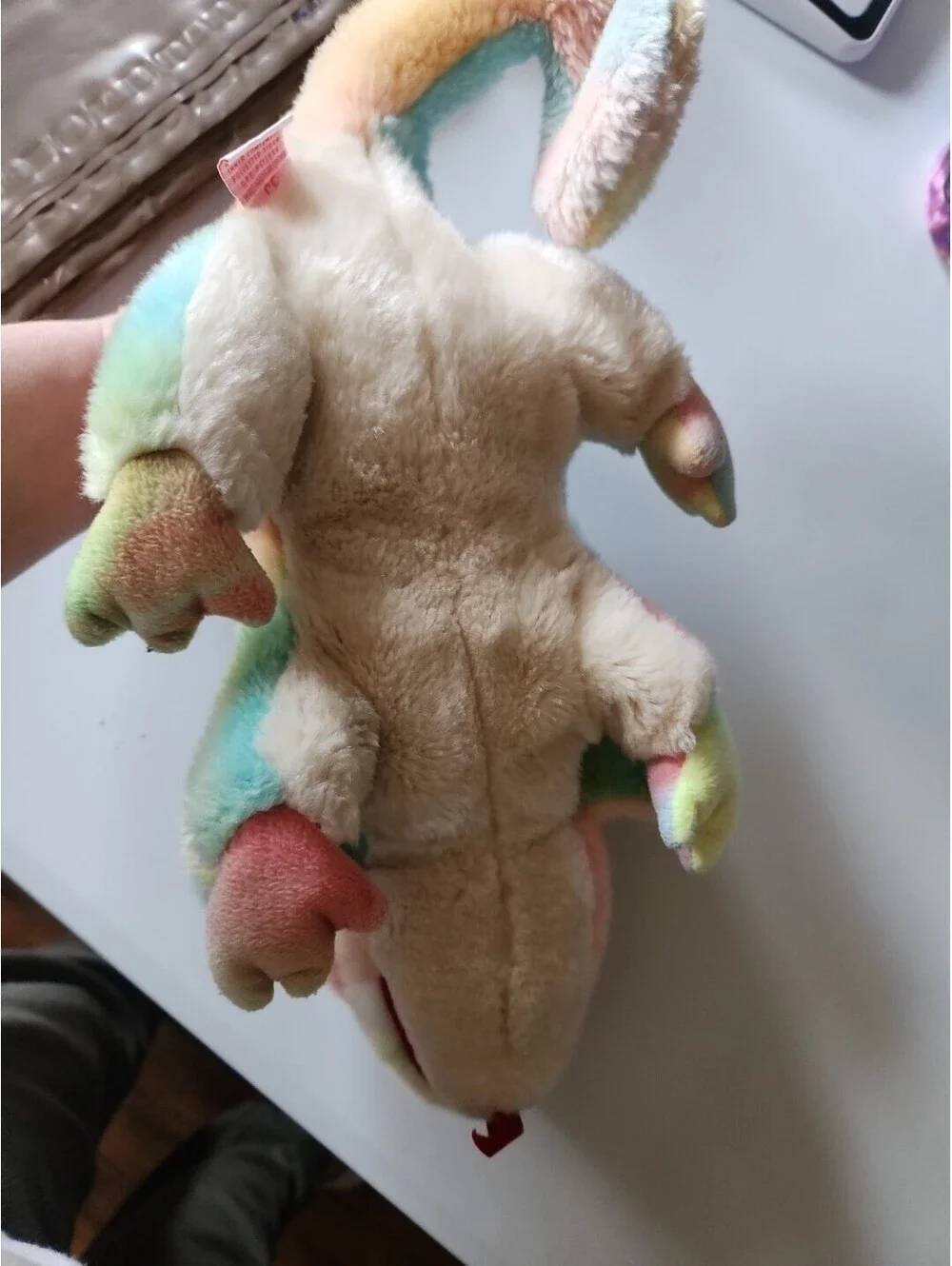 TY Beanie Buddy - RAINBOW the Chameleon (12.5 inch) Bottom TAG 1999!.